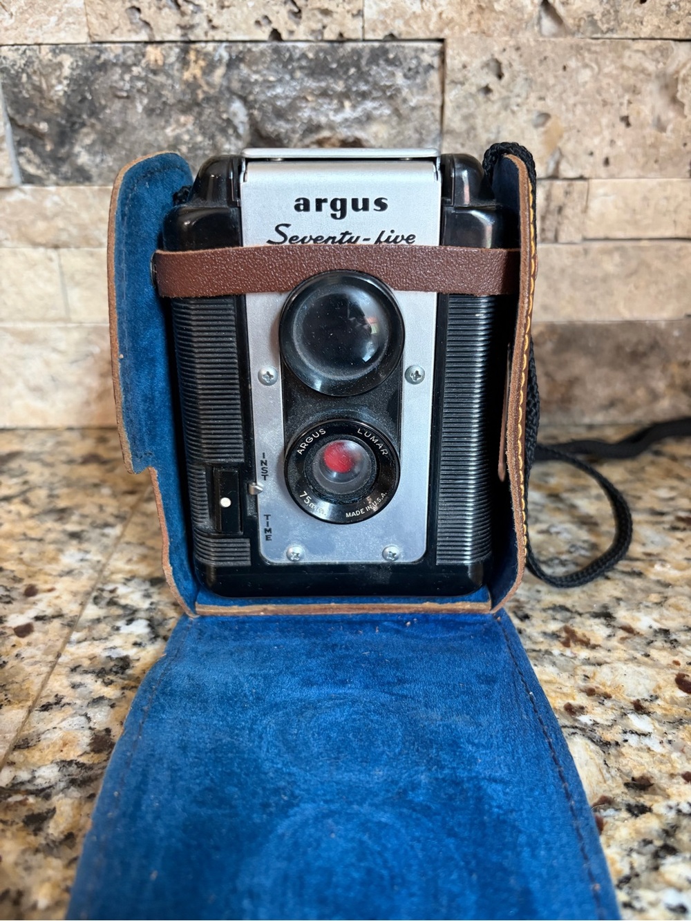 Argus Argus Seventy-Five Box Camera in Black, Silver & Brown